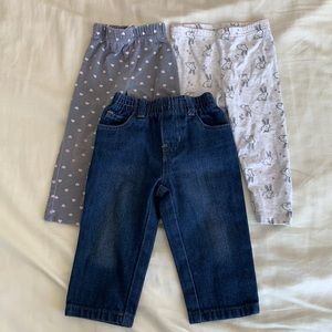 Three pairs of 12 months pants